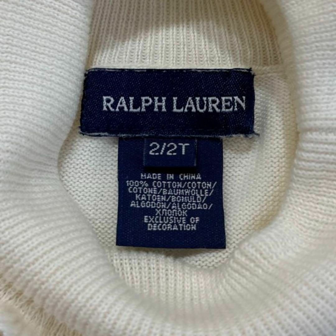 Ralph Lauren(ラルフローレン)の【ラルフローレン】 セーター タートルネック 2/2T フリル 白 90 95 キッズ/ベビー/マタニティのキッズ服女の子用(90cm~)(ニット)の商品写真