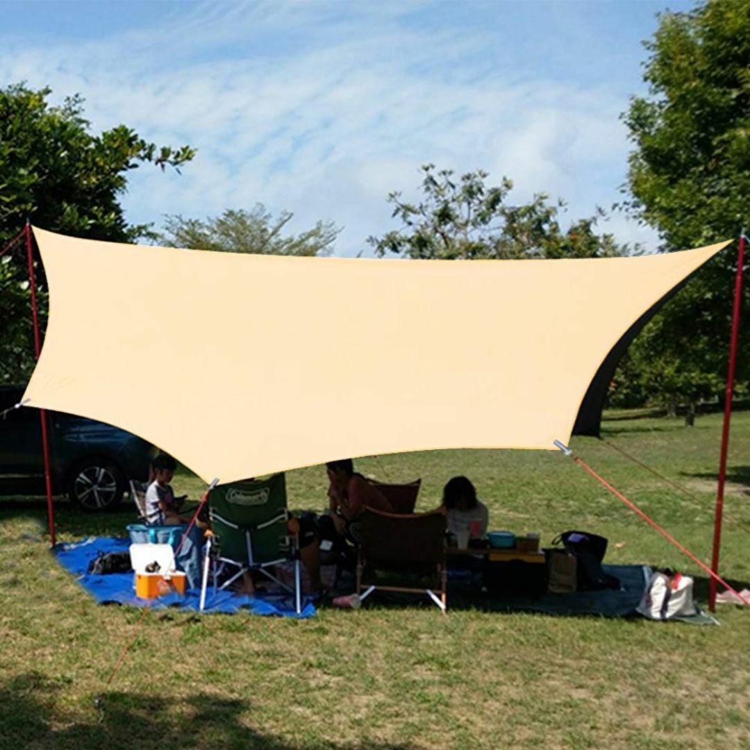 【色: イエロー】タープ TC Tarp (4.3m*4m) 防水タープ オクタ スポーツ/アウトドアのアウトドア(テント/タープ)の商品写真