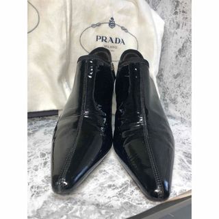 プラダ(PRADA)の●PRADA プラダ レザー エナメル ブーティ/レディース ファスナー付(ハイヒール/パンプス)