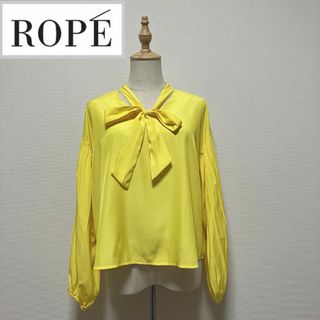 ロペ(ROPE’)のロペ　ボウタイブラウス　イエロー(シャツ/ブラウス(長袖/七分))