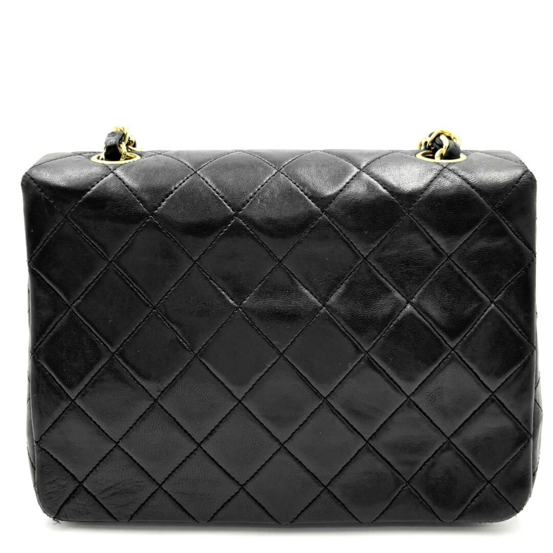 CHANEL(シャネル)の【SALE】CHANEL シャネル ショルダーバッグ ミニマトラッセ チェーンショルダー ターンロック 肩掛け 斜め掛け Mini Matelasse ヴィンテージ ココマーク ココ かばん 鞄 ラムスキン    ブラック 黒 ゴールド金具 レディース【中古品】 レディースのバッグ(ショルダーバッグ)の商品写真