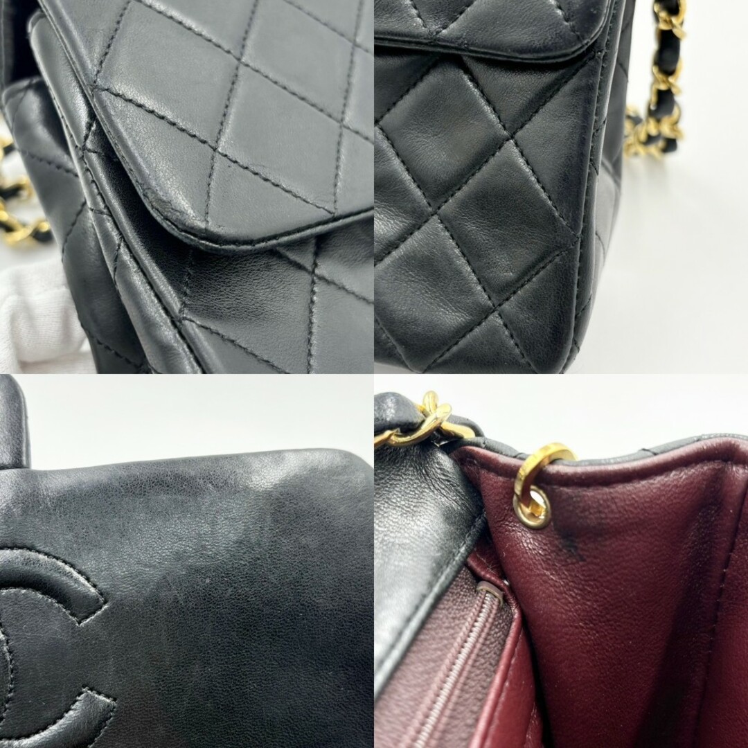 CHANEL(シャネル)の【SALE】CHANEL シャネル ショルダーバッグ ミニマトラッセ チェーンショルダー ターンロック 肩掛け 斜め掛け Mini Matelasse ヴィンテージ ココマーク ココ かばん 鞄 ラムスキン    ブラック 黒 ゴールド金具 レディース【中古品】 レディースのバッグ(ショルダーバッグ)の商品写真