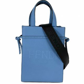 フェンディ(FENDI)のFENDI フェンディ 2WAY ゴートゥショッパー Sサイズ ハンドバッグ ショルダーバッグ 肩掛け 斜め掛け 鞄 かばん 7VA584 レザー    ブルー 青 シルバー金具 レディース 美品【中古品】(ショルダーバッグ)