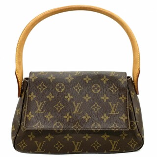 ルイヴィトン(LOUIS VUITTON)の【在庫一掃】LOUIS VUITTON ルイヴィトン ハンドバッグ モノグラム ミニルーピング ワンハンドバッグ 肩掛け 鞄 かばん M51147    ブラウン 茶 ゴールド金具 レディース【中古品】(ハンドバッグ)