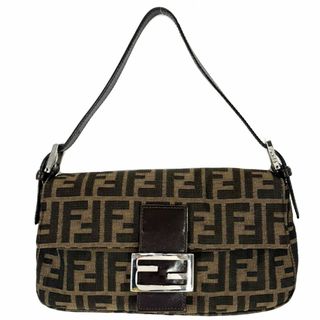 フェンディ(FENDI)の【在庫一掃】FENDI フェンディ ショルダーバッグ ズッカ マンマバケット ワンショルダー ハンドバッグ 肩掛け Mamma　Bucket　 鞄 かばん 26424 キャンバス  レザー   ブラウン 茶 シルバー金具 レディース【中古品】(ショルダーバッグ)