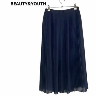 ビューティアンドユースユナイテッドアローズ(BEAUTY&YOUTH UNITED ARROWS)のBEAUTY&YOUTH UNITED ARROWS スカート　プリーツ　紺色(ひざ丈スカート)
