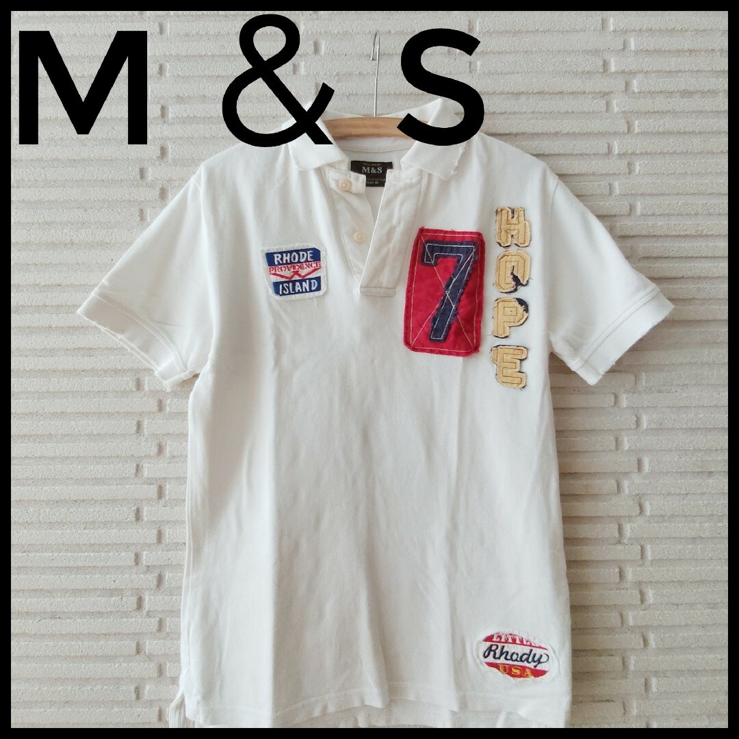 M＆S(エムアンドエス)のM＆S　エムアンドエス　ポロシャツ　M　ゴルフ　メンズ　トップス　白 メンズのトップス(ポロシャツ)の商品写真