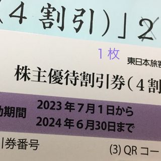 jr東日本　株主優待　乗車　4割引(鉄道乗車券)