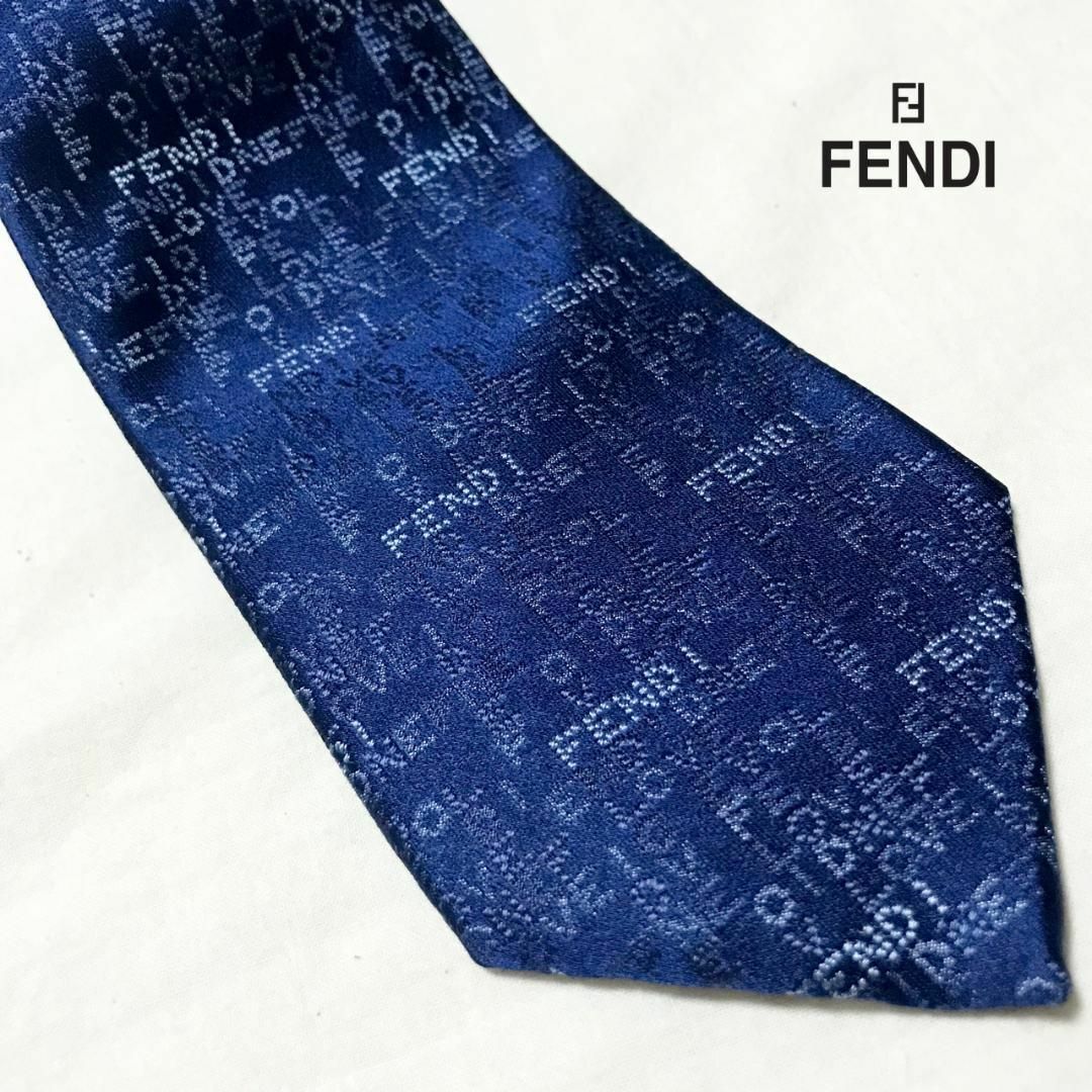 FENDI(フェンディ)のFENDI フェンディ イタリア製 ネクタイ ロゴデザイン メンズのファッション小物(ネクタイ)の商品写真