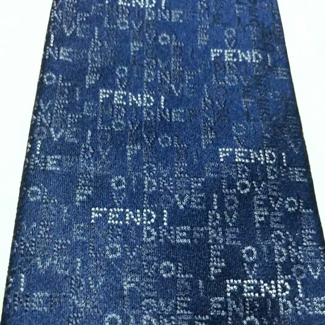 FENDI(フェンディ)のFENDI フェンディ イタリア製 ネクタイ ロゴデザイン メンズのファッション小物(ネクタイ)の商品写真