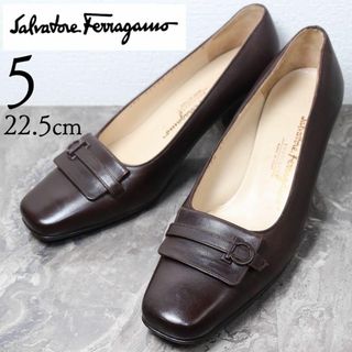 サルヴァトーレフェラガモ(Salvatore Ferragamo)の【美品】Ferragamo フェラガモ 22.5 ガンチーニ ローファー ベルト(ローファー/革靴)