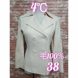 4℃ - 4℃ 毛100％ テーラードジャケット アイボリー 38