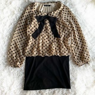 &byP&D - アンドバイ　ピンキーアンドダイアン　ドット　シフォンワンピース　ベージュ　38