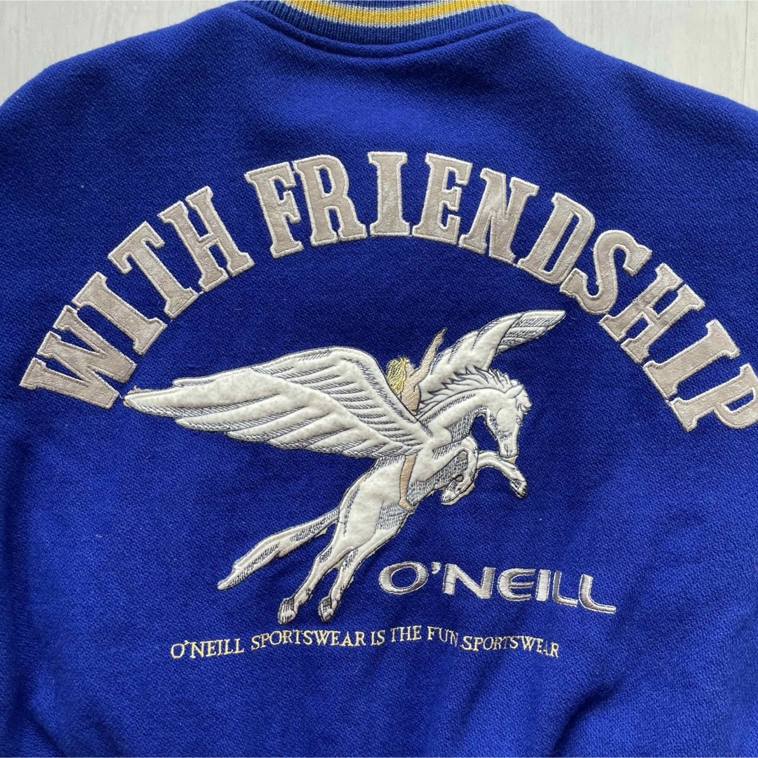 O'NEILL(オニール)の70sO’NEILLオニールスタジャンペガサスブルーイエローMライトニングサーフ メンズのジャケット/アウター(スタジャン)の商品写真