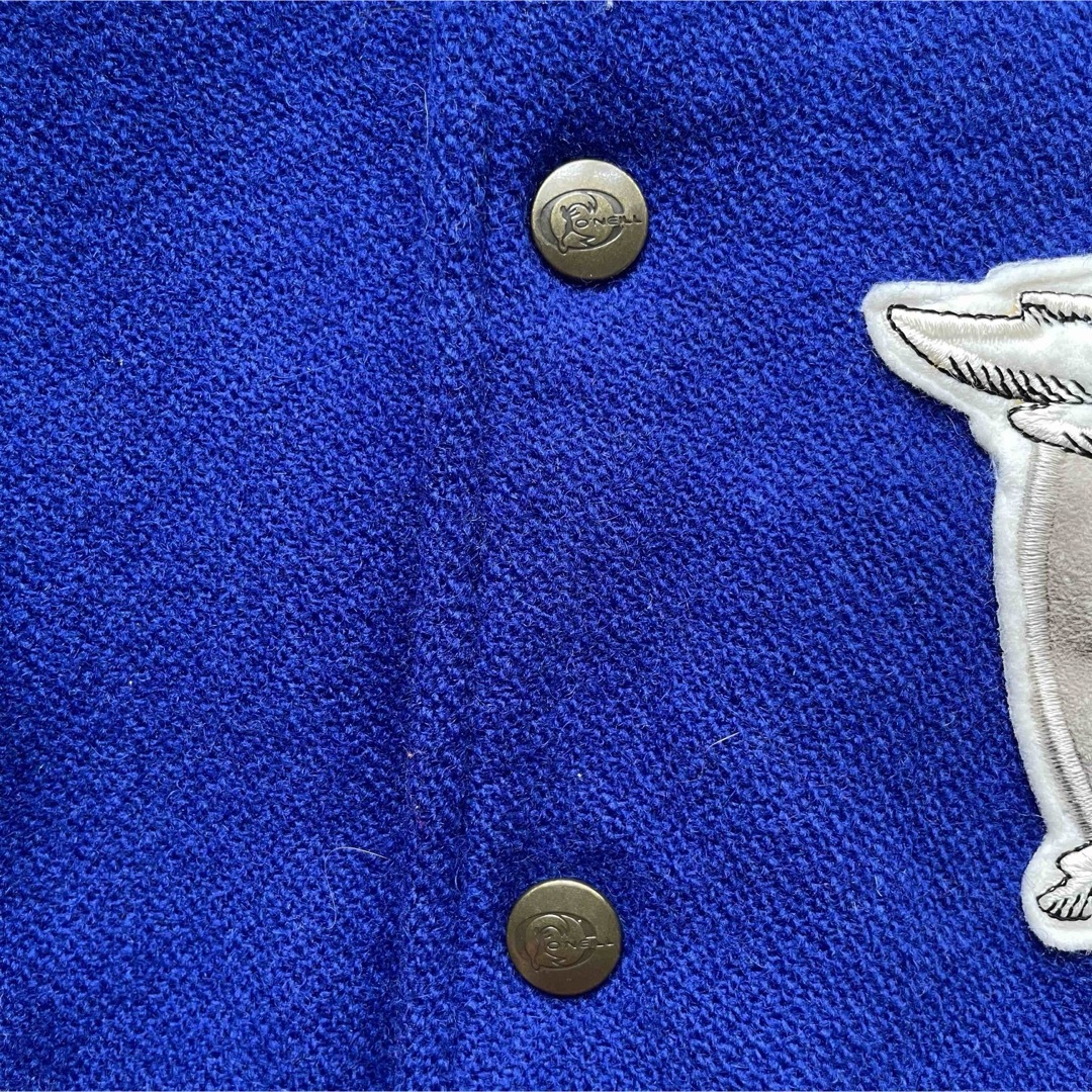O'NEILL(オニール)の70sO’NEILLオニールスタジャンペガサスブルーイエローMライトニングサーフ メンズのジャケット/アウター(スタジャン)の商品写真