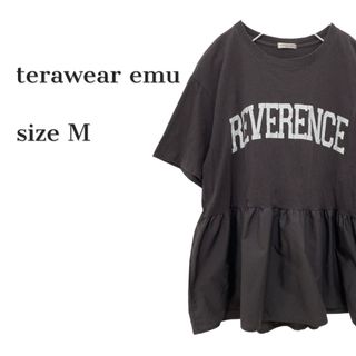 シマムラ(しまむら)の《terawear emu》 美品 裾切り替えロゴTシャツ ペプラム M(Tシャツ(半袖/袖なし))