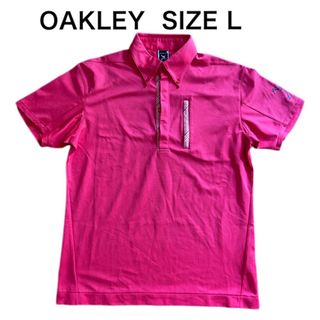 オークリー(Oakley)のOAKLEY オークリー 半袖ポロシャツ ゴルフウェア スカル ピンク サイズL(ウエア)