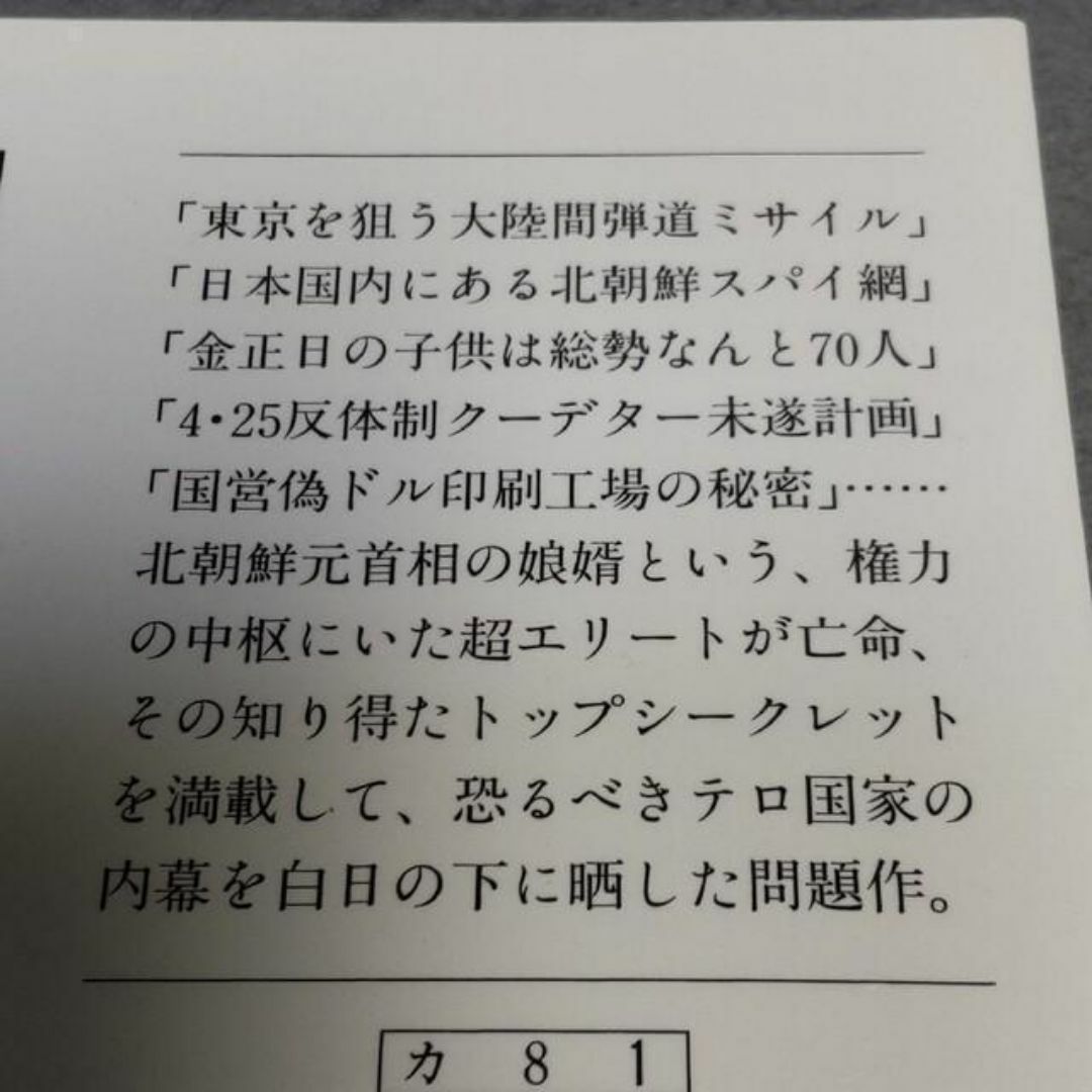 北朝鮮の最高機密 康明道 尹学準 エンタメ/ホビーの本(ノンフィクション/教養)の商品写真