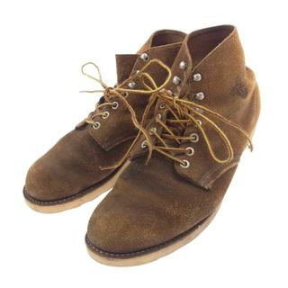 レッドウィング(REDWING)のRED WING レッドウィング ブーツ D8181 HAWTHORNE PLAIN TOE CLASSIC ROUND TOE BOOTS スエード ブーツ ブラウン系 42【中古】(ブーツ)