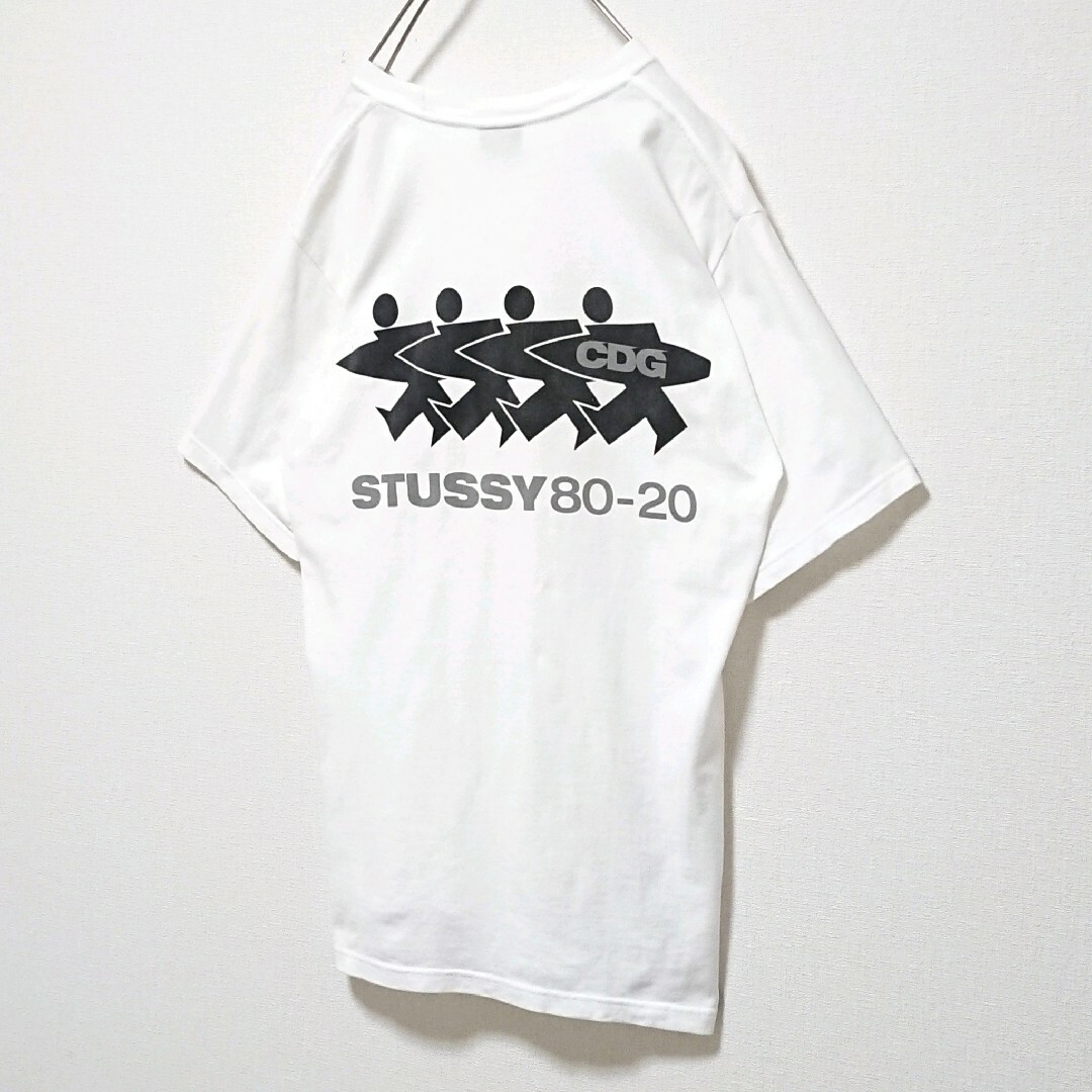 STUSSY(ステューシー)の希少 ステューシー CDG コラボ スケートマン 両面 ロゴ 半袖 Tシャツ メンズのトップス(Tシャツ/カットソー(半袖/袖なし))の商品写真