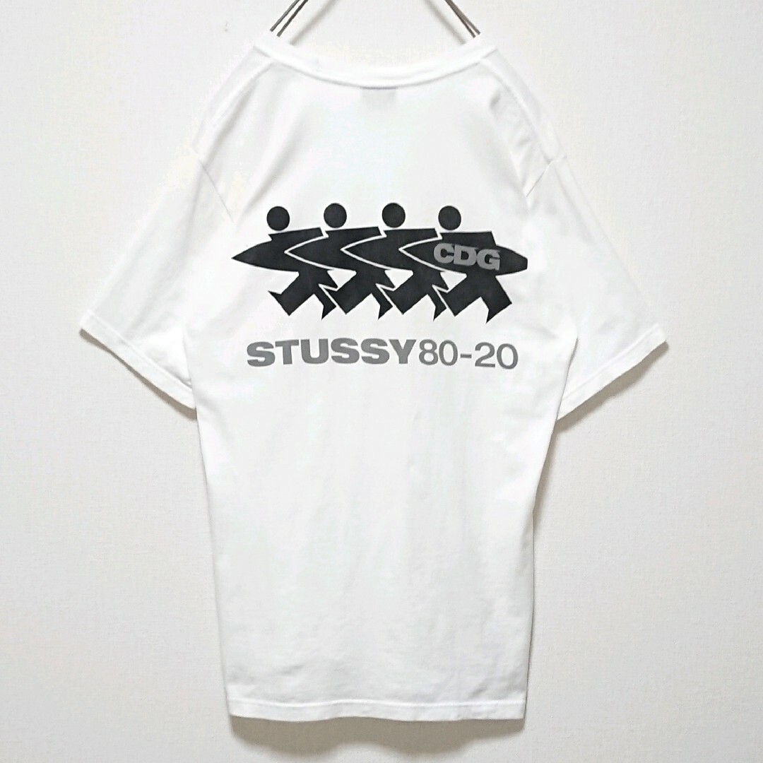 STUSSY(ステューシー)の希少 ステューシー CDG コラボ スケートマン 両面 ロゴ 半袖 Tシャツ メンズのトップス(Tシャツ/カットソー(半袖/袖なし))の商品写真