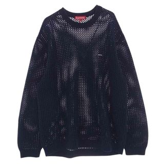 Supreme - Supreme シュプリーム ニット 20AW Textured Small Box Sweater スモールボックスロゴ クルーネック ニット セーター ネイビー系【中古】