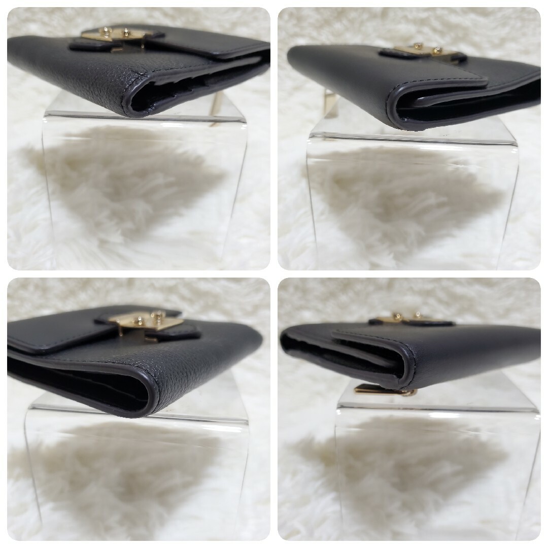 Furla(フルラ)のフルラ 三つ折財布  FURLA メトロポリス  レザー　黒　ゴールド金具 レディースのファッション小物(財布)の商品写真
