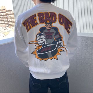 バッドボーイ(BADBOY)の90sバッドボーイ BADBOYスウェット ホワイト Mボックスシルエット(スウェット)