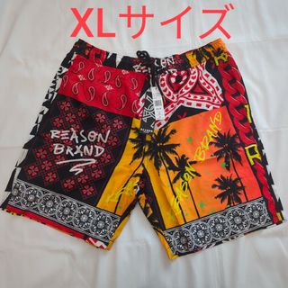 新品未使用　総柄　reason clothing　スイムショーツ　XLサイズ(水着)