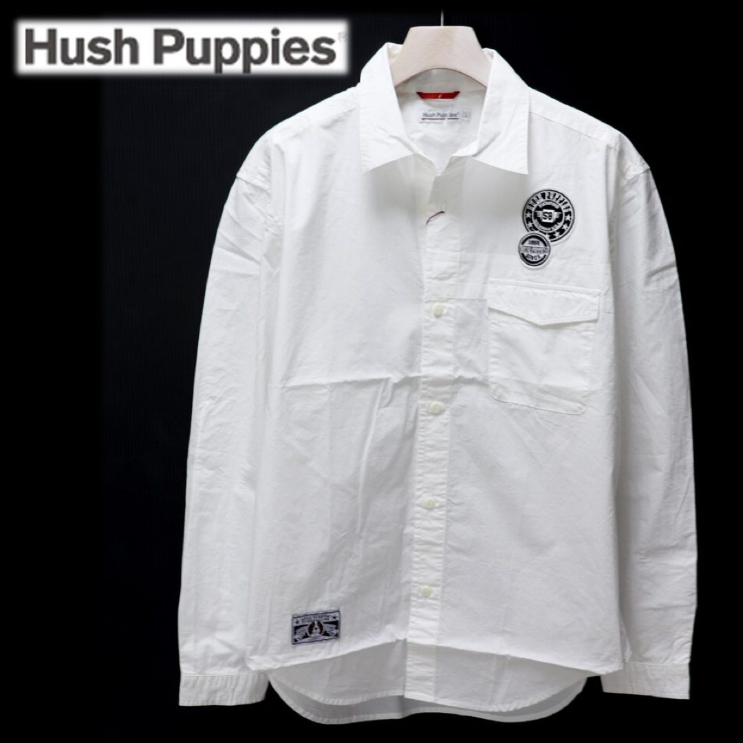 Hush Puppies(ハッシュパピー)の《ハッシュパピー》新品 軽量 ロゴワッペン・パッチ付 ミリタリーシャツ LL メンズのトップス(シャツ)の商品写真