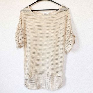 美品✨レイヤード　重ね着　半袖　カットソー　ベージュ　チュニック(カットソー(半袖/袖なし))