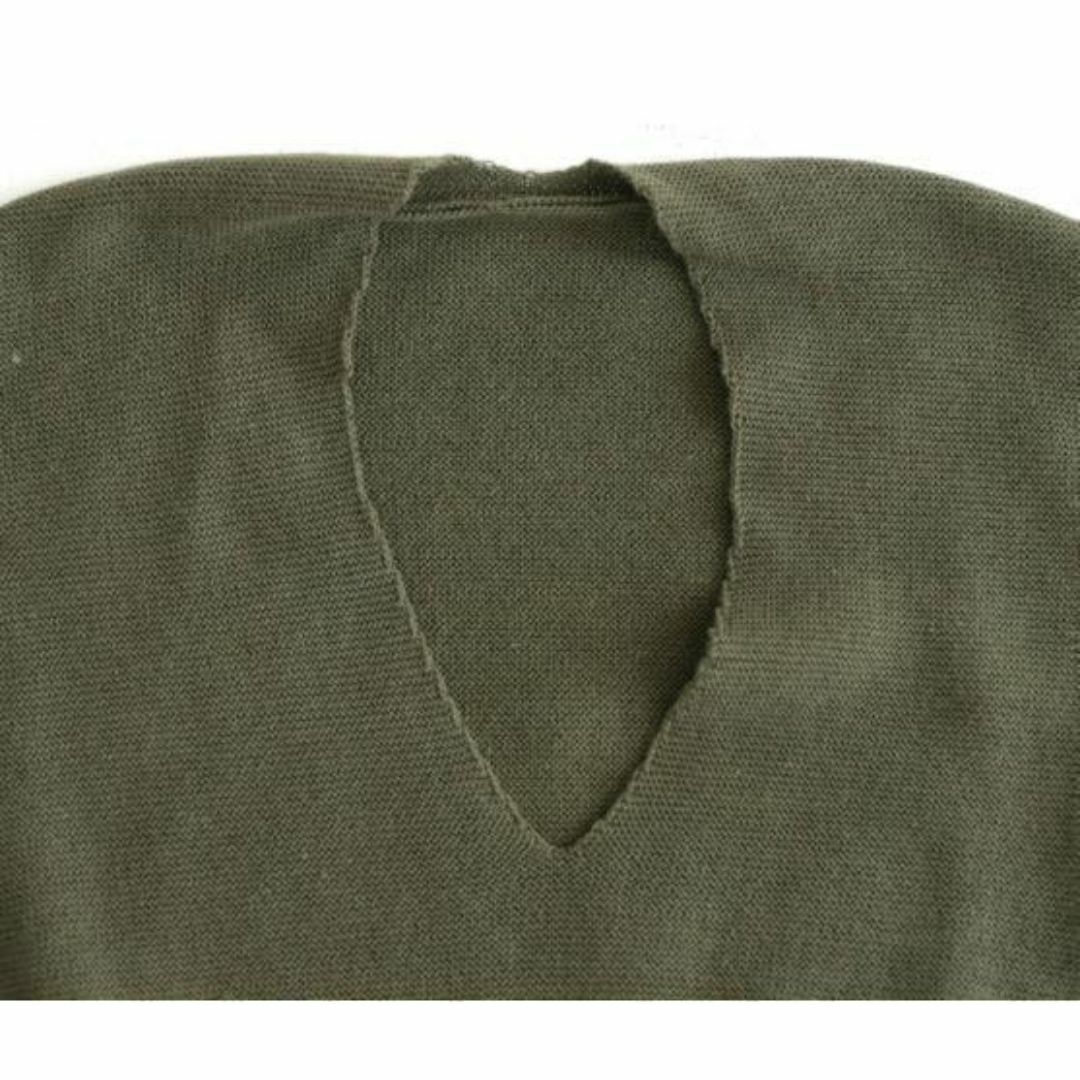 ワンサイズ ダークグリーン  シフォン プリーツ スカート ニット ロング レディースのワンピース(ロングワンピース/マキシワンピース)の商品写真