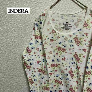 インデラ(INDERA)のINDERA インデラ ロンT 長袖 花柄 総柄 かわいい おしゃれ L(Tシャツ(長袖/七分))