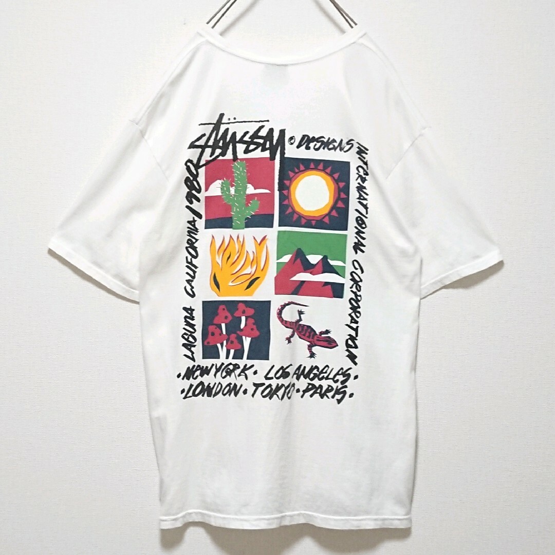 STUSSY(ステューシー)の希少 ステューシー 両面 ロゴ オーバーサイズ 半袖 Tシャツ メンズのトップス(Tシャツ/カットソー(半袖/袖なし))の商品写真