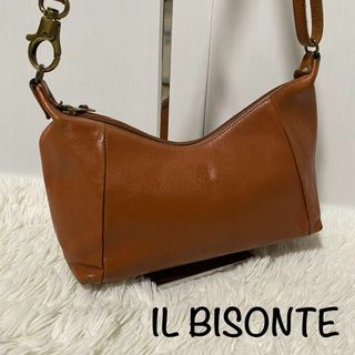 【美品】ILBISONTE ショルダーバッグ ブラウン レザー