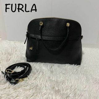 フルラ(Furla)の【美品】フルラ　パイパー　ブラック　黒　ショルダーバッグ　ハンドバッグ　2way(ハンドバッグ)