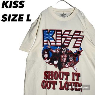 キッスTシャツ L KISS Tシャツ L ホワイト　バンドTシャツ バンT(シャツ)