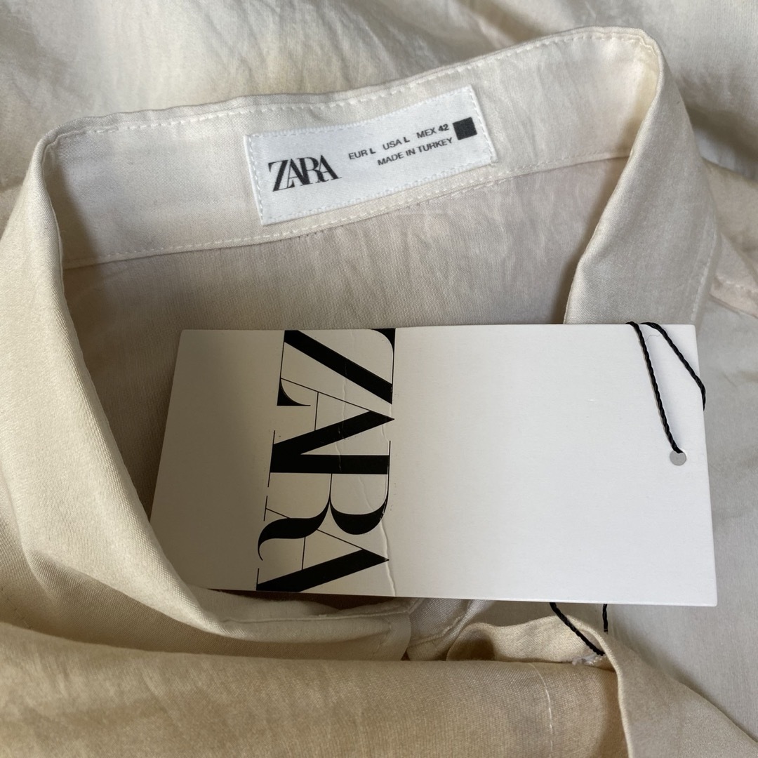 ZARA(ザラ)の新品 正規品 ZARA ザラ メンズ オーバーサイズ モダル 半袖シャツ L メンズのトップス(シャツ)の商品写真