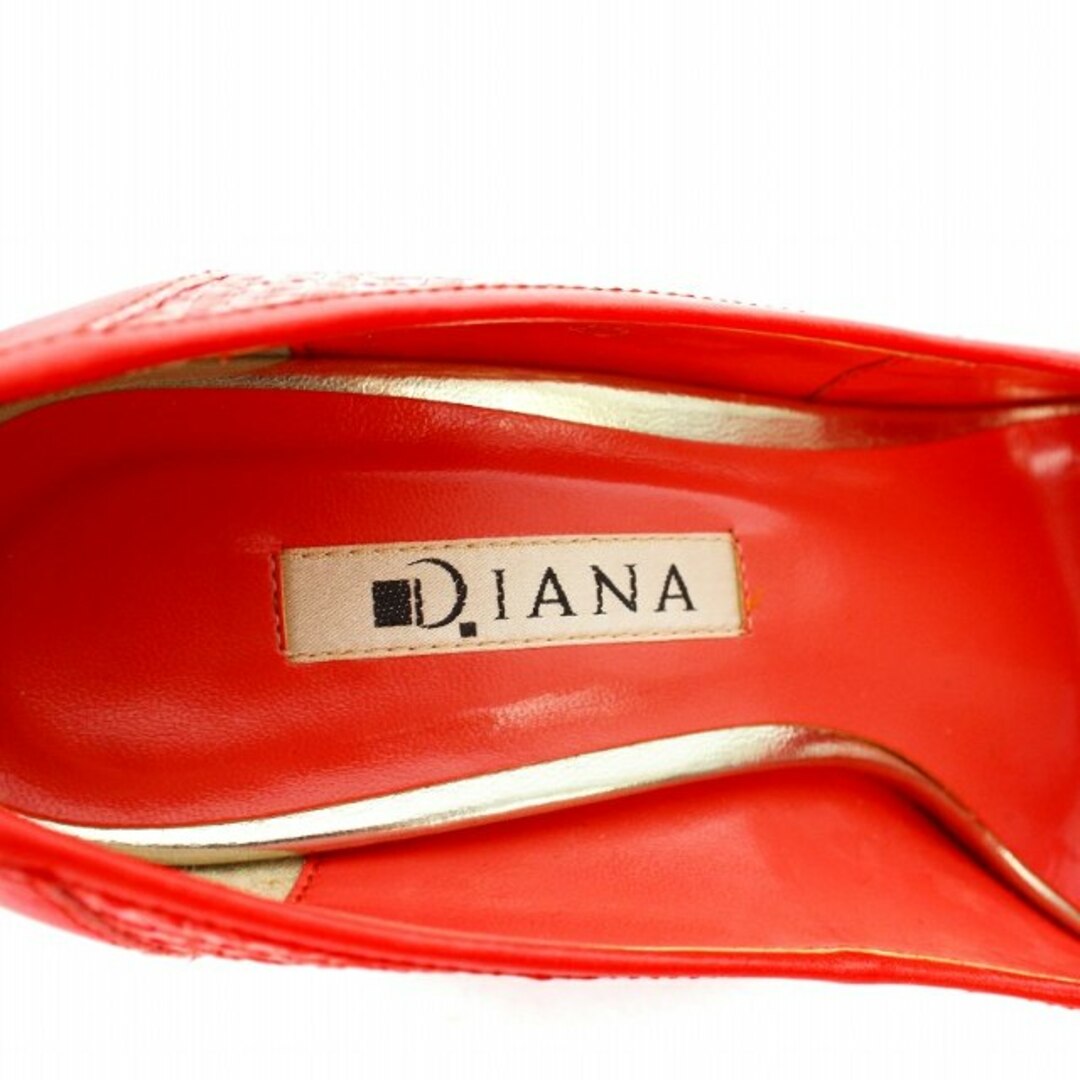 DIANA(ダイアナ)のダイアナ パンプス オープントゥ プラットフォーム レザー 型押し 23cm レディースの靴/シューズ(ハイヒール/パンプス)の商品写真