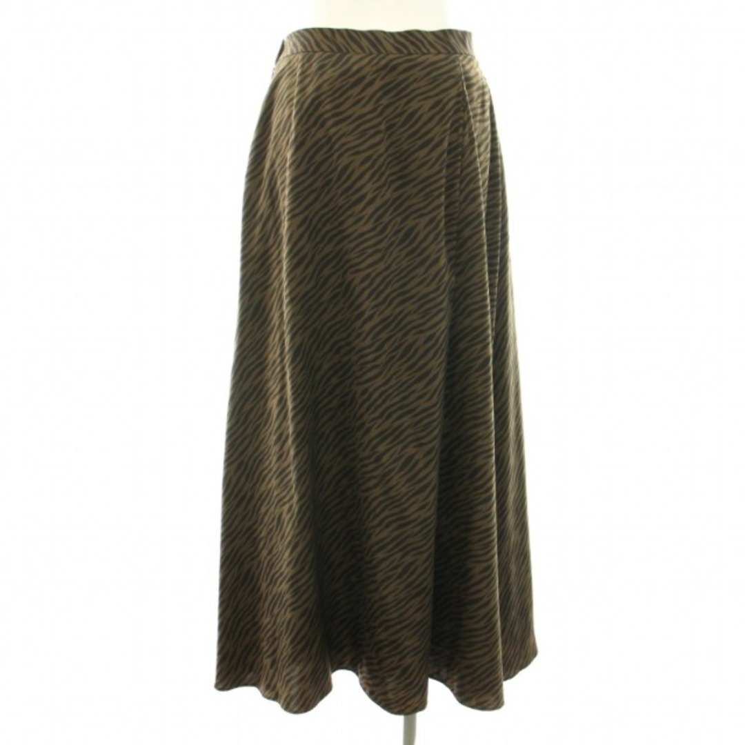 UNITED ARROWS(ユナイテッドアローズ)のユナイテッドアローズ ゼブラプリントフレアスカート 総柄 40 L カーキ レディースのスカート(ロングスカート)の商品写真