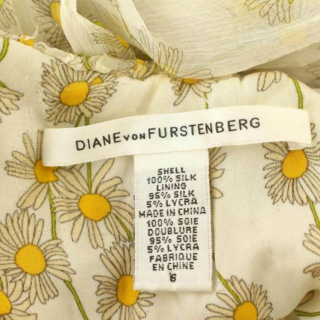 DIANE von FURSTENBERG(ダイアンフォンファステンバーグ)のDIANE von FURSTENBERG ワンピース ミニ ノースリーブ 黄 レディースのワンピース(ミニワンピース)の商品写真