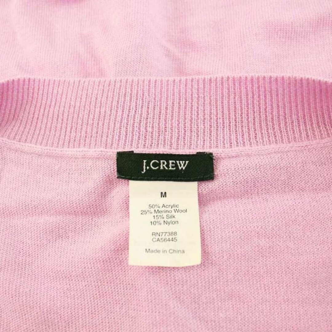 J.Crew(ジェイクルー)のジェイクルー ニット 薄手 カットソー 長袖 Vネック シルク混 ピンク レディースのトップス(ニット/セーター)の商品写真