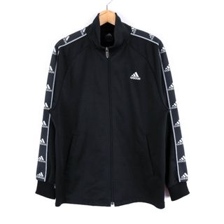 アディダス(adidas)のアディダス ジップアップジャージ 袖ロゴライン スポーツウエア  メンズ Mサイズ ブラック adidas(ジャージ)