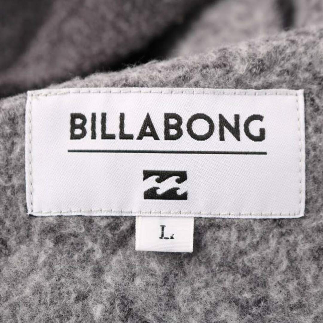 billabong(ビラボン)のビラボン ジップアップパーカー 無地 裏起毛 スポーツウエア メンズ Lサイズ グレー BILLABONG メンズのトップス(パーカー)の商品写真