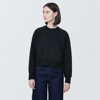 MUJI (無印良品) - スウェットシャツ（クルーネック長袖）　黒