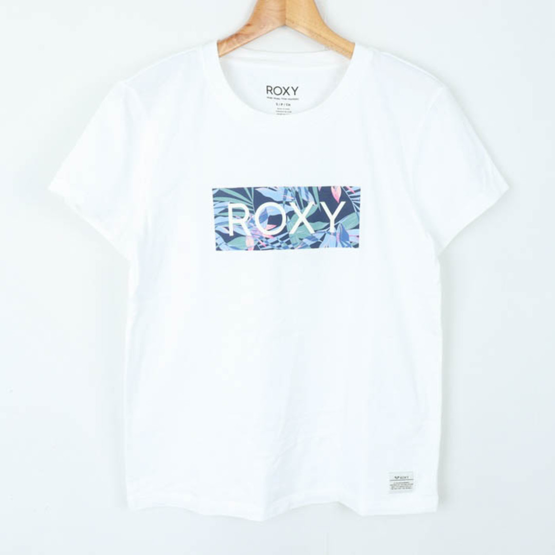 Roxy(ロキシー)のロキシー 半袖Tシャツ ロゴT スポーツウエア レディース Sサイズ 白×青 ROXY レディースのトップス(Tシャツ(半袖/袖なし))の商品写真