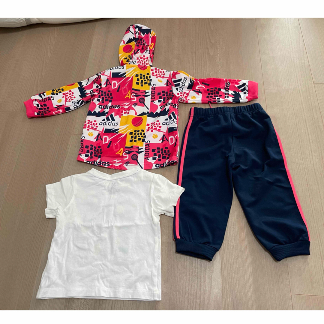 Originals（adidas）(オリジナルス)のアディダス　ジャージ　Tシャツ　80サイズ　ピンク　3点セット キッズ/ベビー/マタニティのベビー服(~85cm)(その他)の商品写真