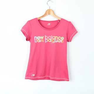 New Balance - ニューバランス 半袖Tシャツ フロントロゴ スポーツウエア レディース Mサイズ ピンク NEW BALANCE