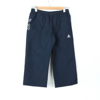 ルコックスポルティフ クロップドパンツ ロゴプリント スポーツウエア レディース Mサイズ 紺×白 le coq sportif