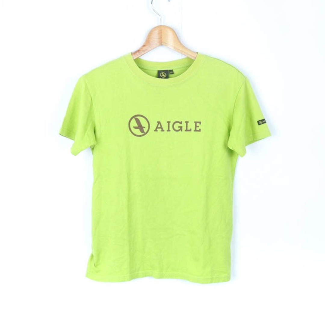 AIGLE(エーグル)のエーグル 半袖TシャツロゴTアウトドアウエア日本製 レディース XSサイズ グリーン AIGLE レディースのトップス(Tシャツ(半袖/袖なし))の商品写真